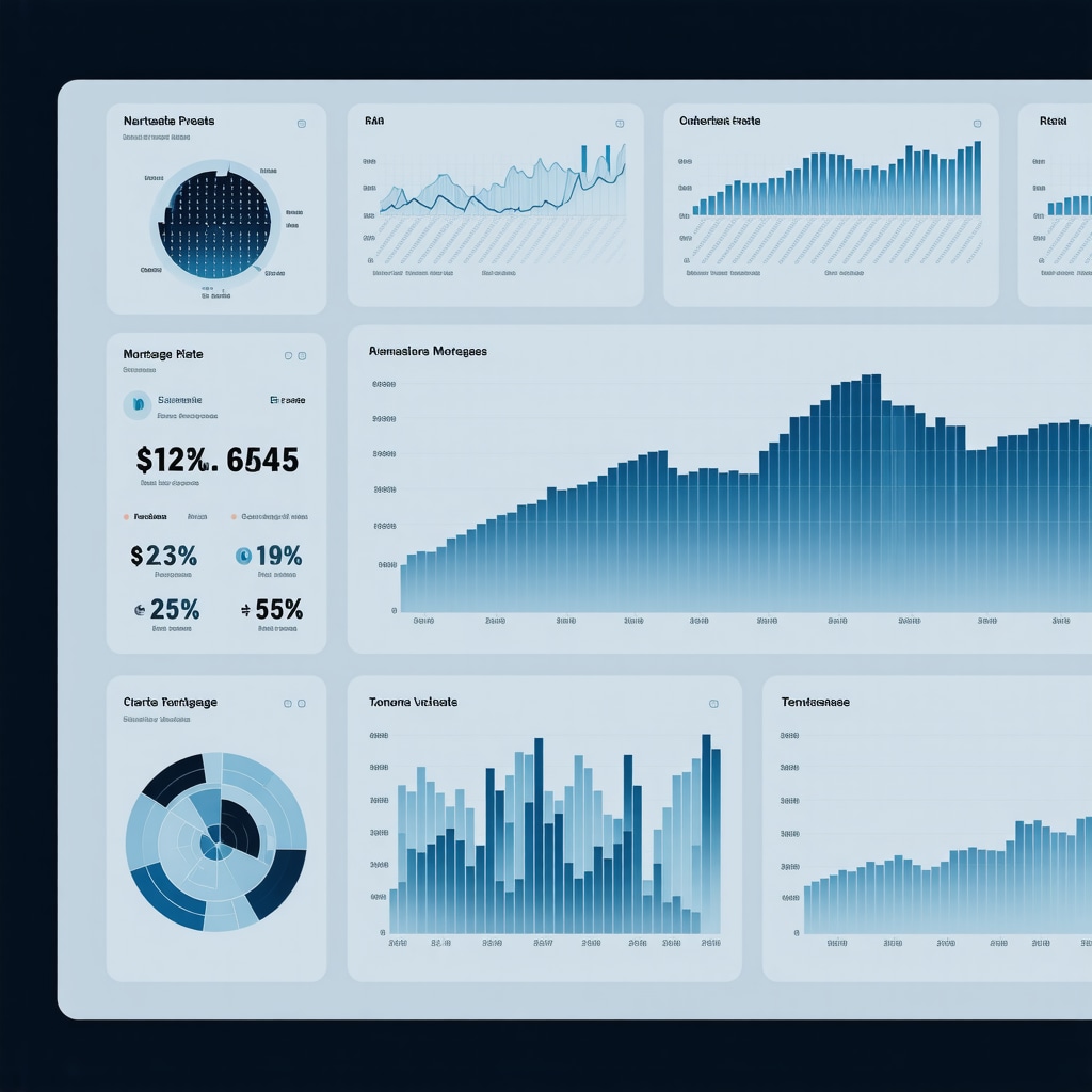 Digital dashboard showing AI-based mortgage rate predictions and economic data for Tennessee adjustable-rate mortgages