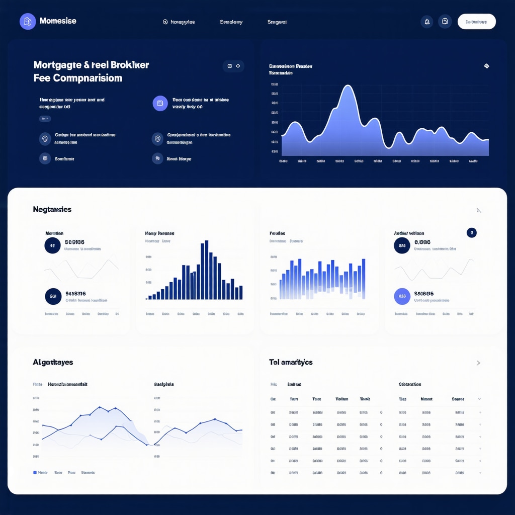 Digital dashboard showing AI analytics and fee comparisons for Tennessee mortgage brokers