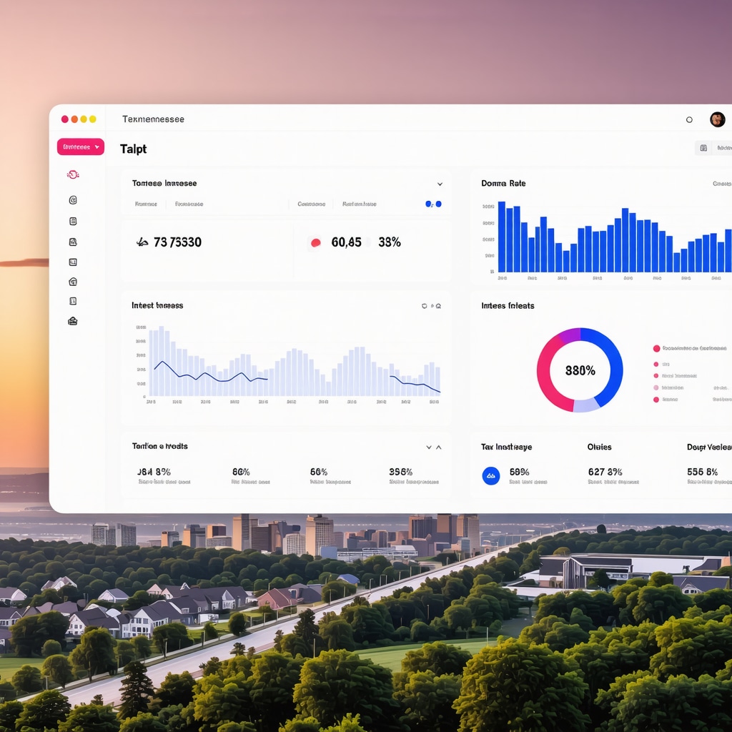 Digital dashboard with AI mortgage refinance analytics and Tennessee market data