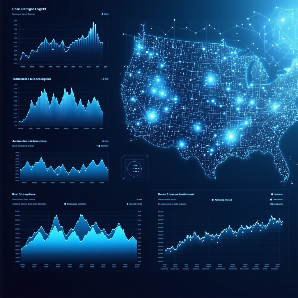 Futuristic dashboard with mortgage analytics and Tennessee state map