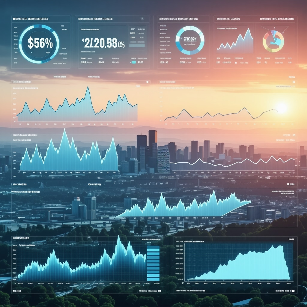 Data analytics dashboard with mortgage rates and Tennessee economic indicators