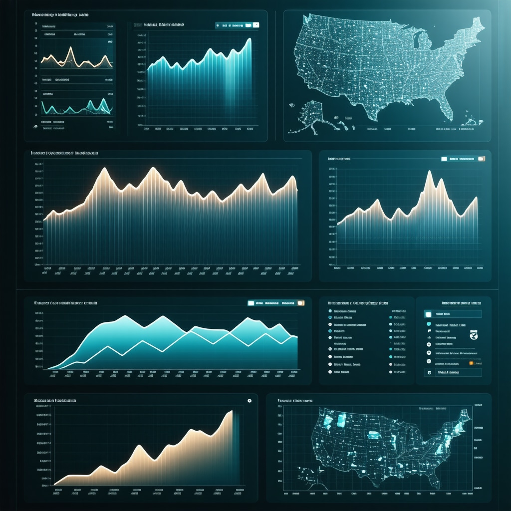 Futuristic digital dashboard with AI-powered mortgage rate analytics and Tennessee real estate data