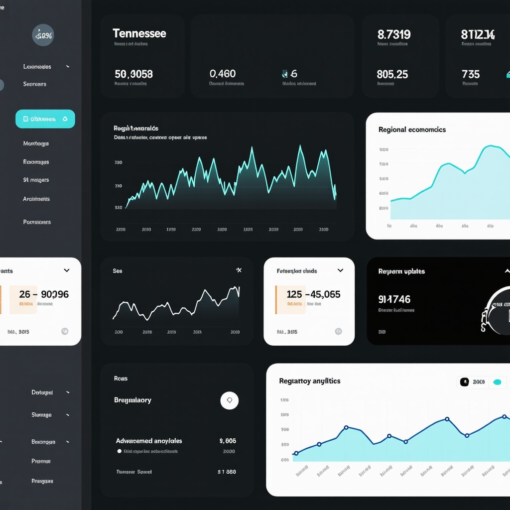 Digital dashboard showing Tennessee mortgage rate trends and economic indicators for expert analysis