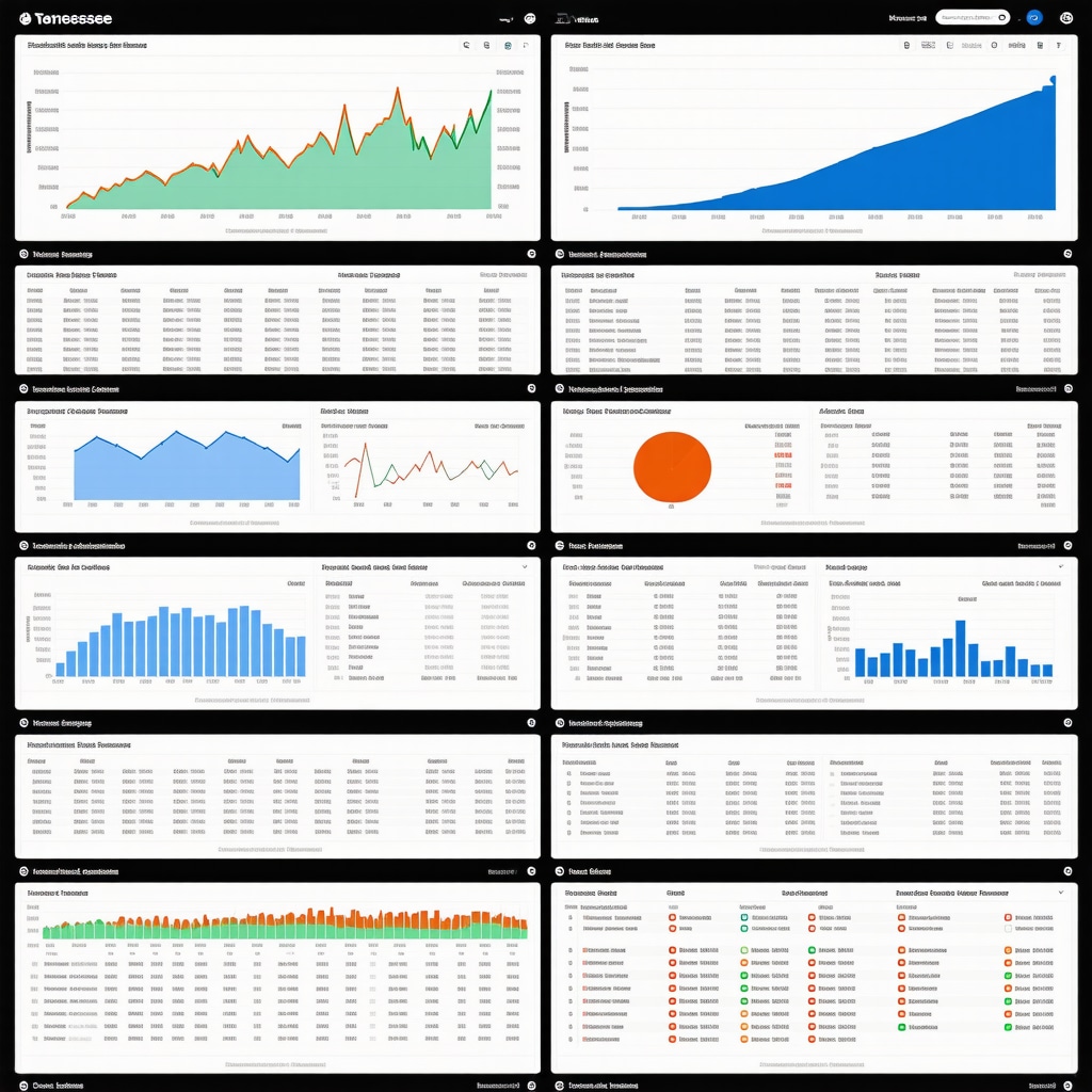 Dashboard displaying predictive analytics on Tennessee mortgage rates and economic data