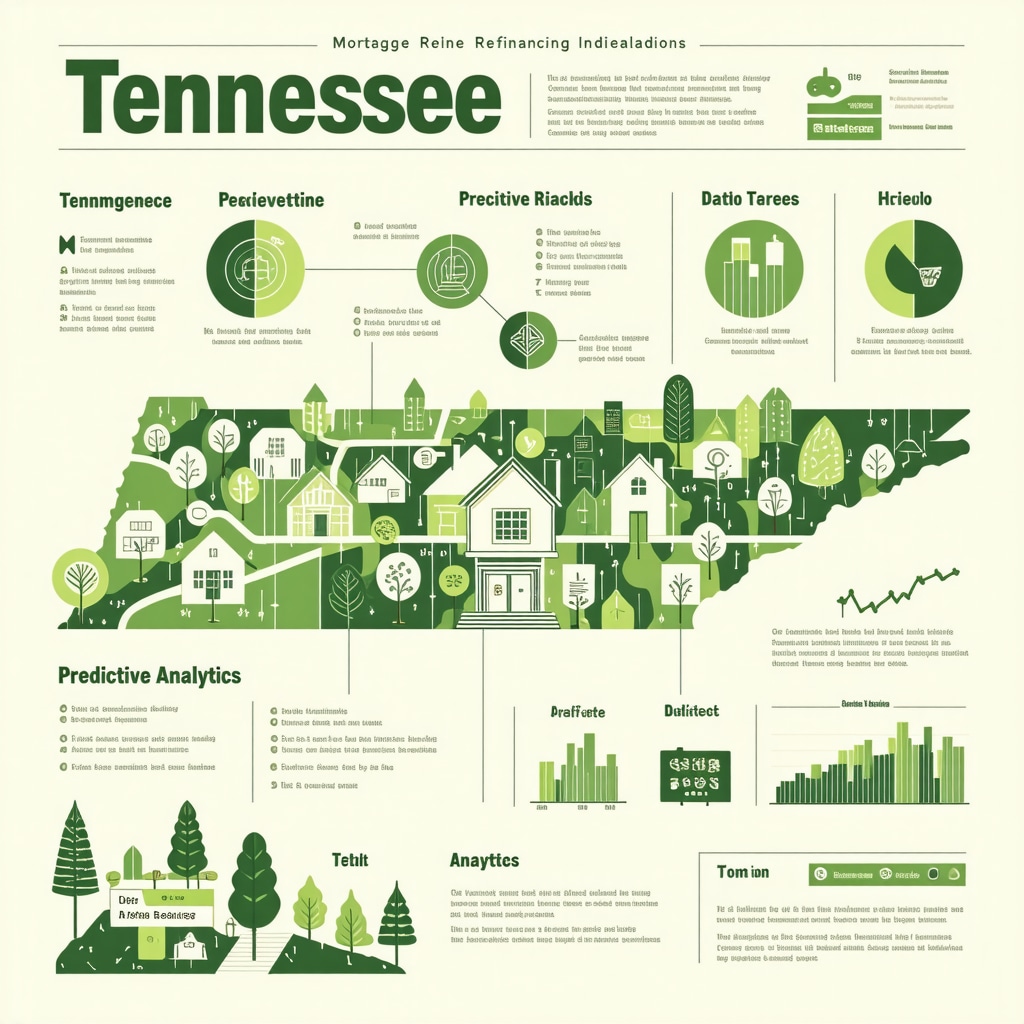 Infographic showing advanced refinancing strategies for Tennessee homeowners including economic signals and predictive analytics