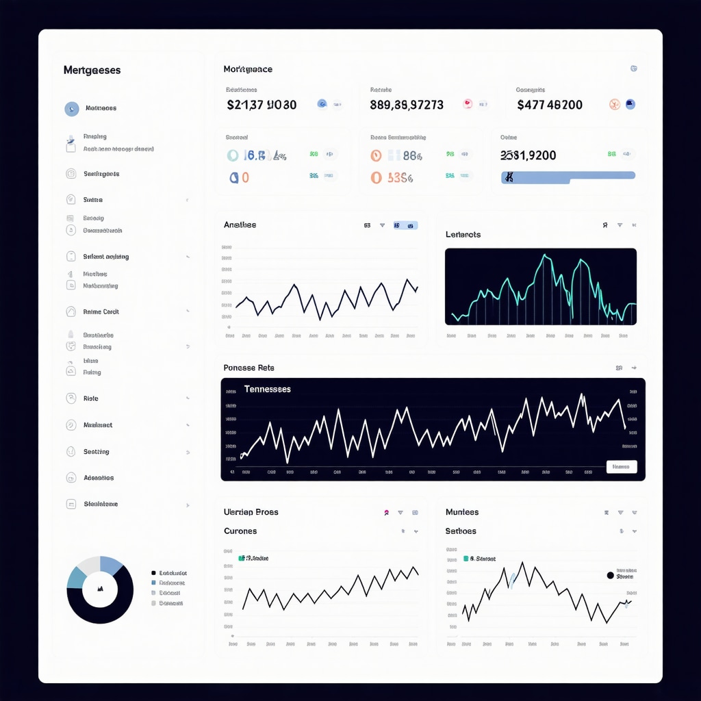 Digital dashboard showing mortgage rates and economic indicators for Tennessee 2025