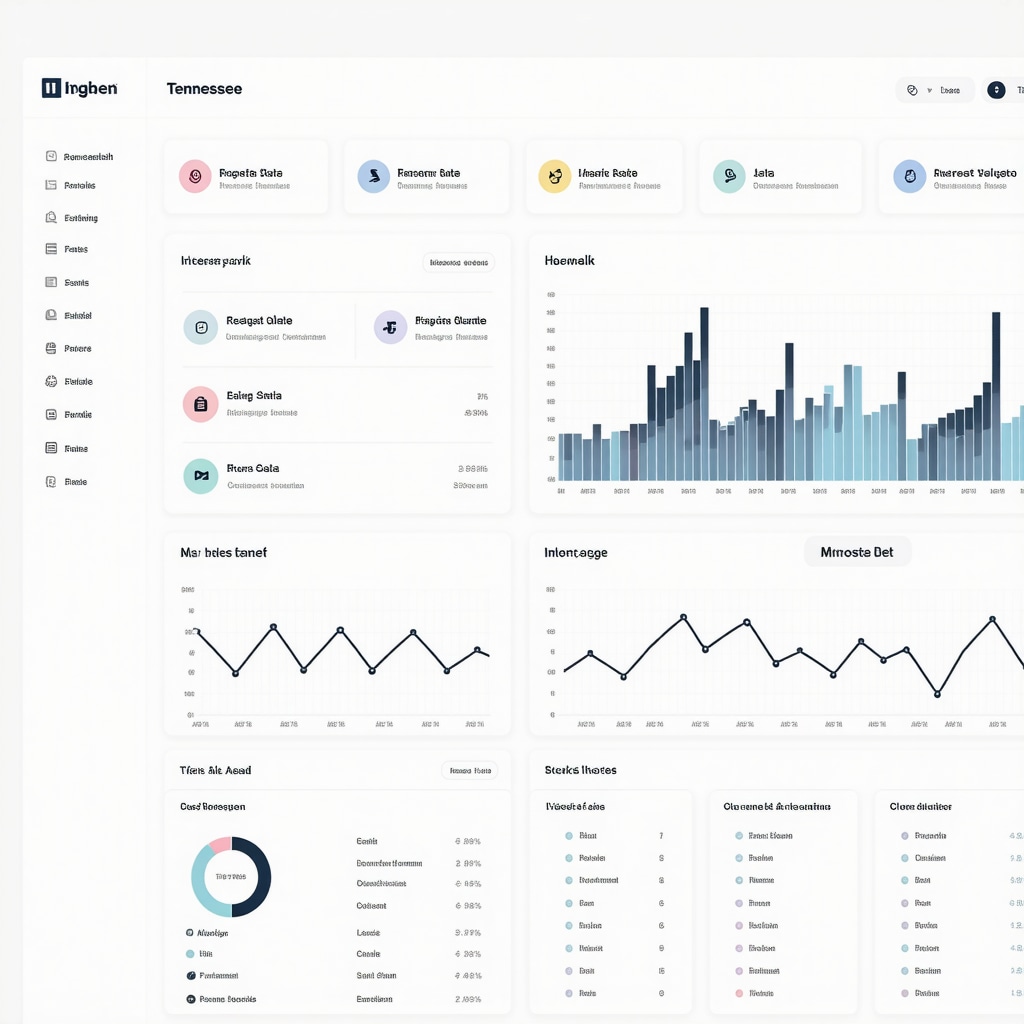 Dashboard showing Tennessee investment property mortgage rates and market data analytics