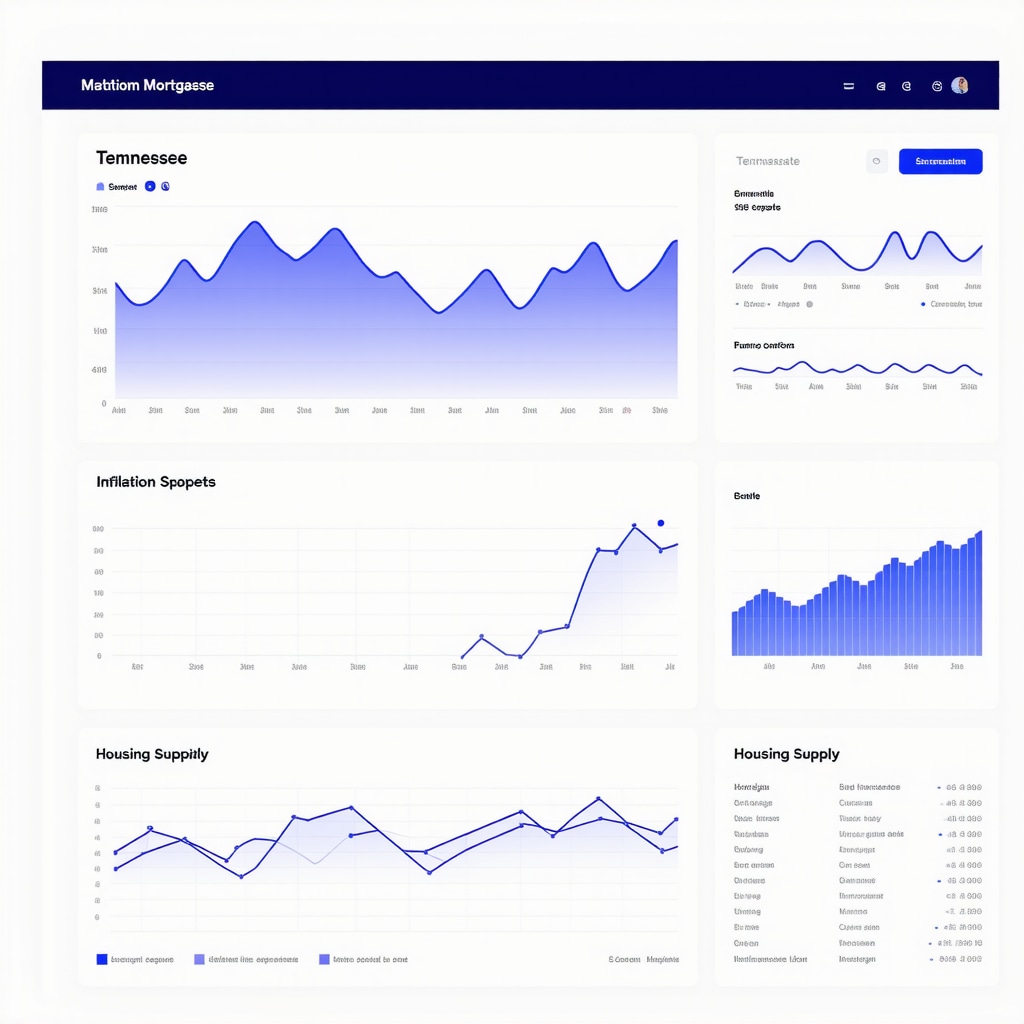 Advanced analytics dashboard showing mortgage rate trends and economic indicators relevant to Tennessee