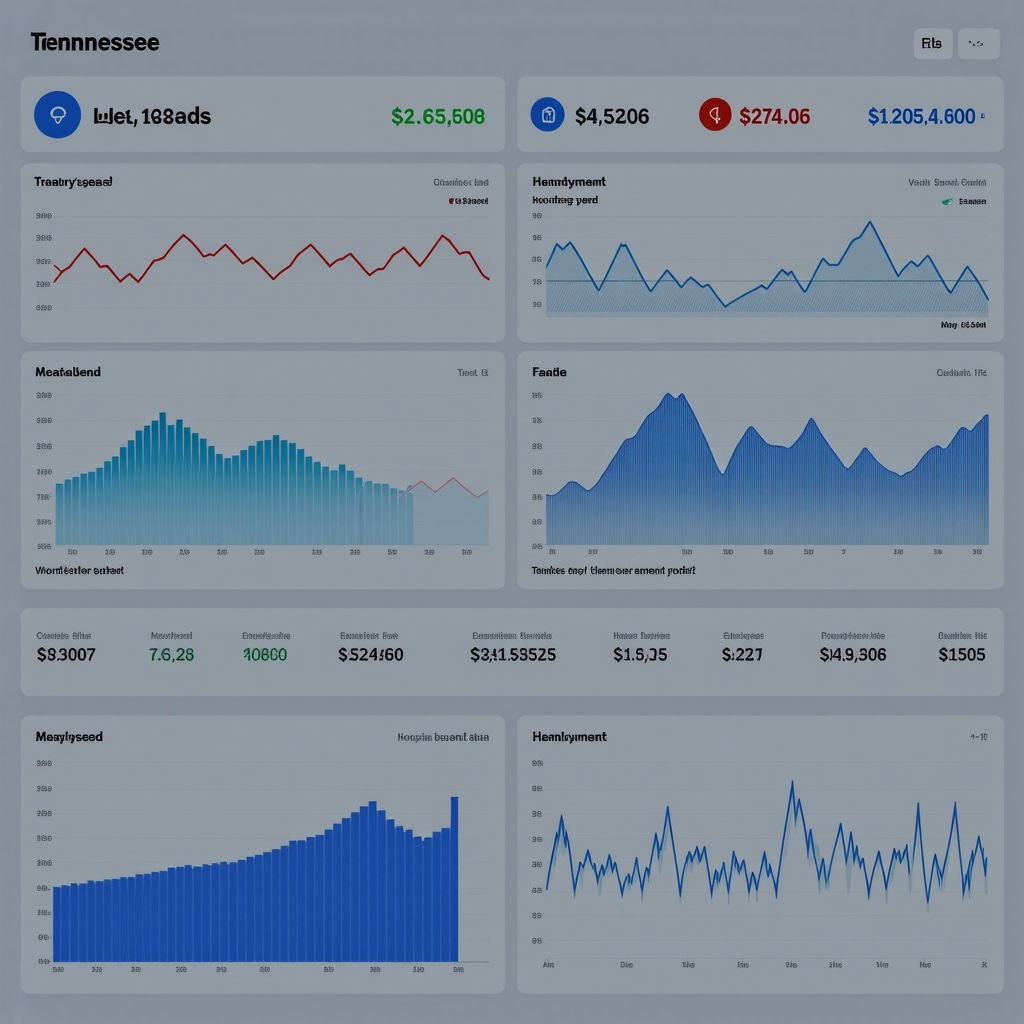 Dashboard showing Tennessee mortgage rates and economic data for predictive analytics