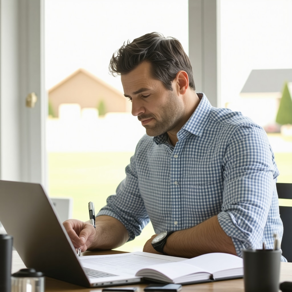 Person reviewing mortgage documents at home in Tennessee