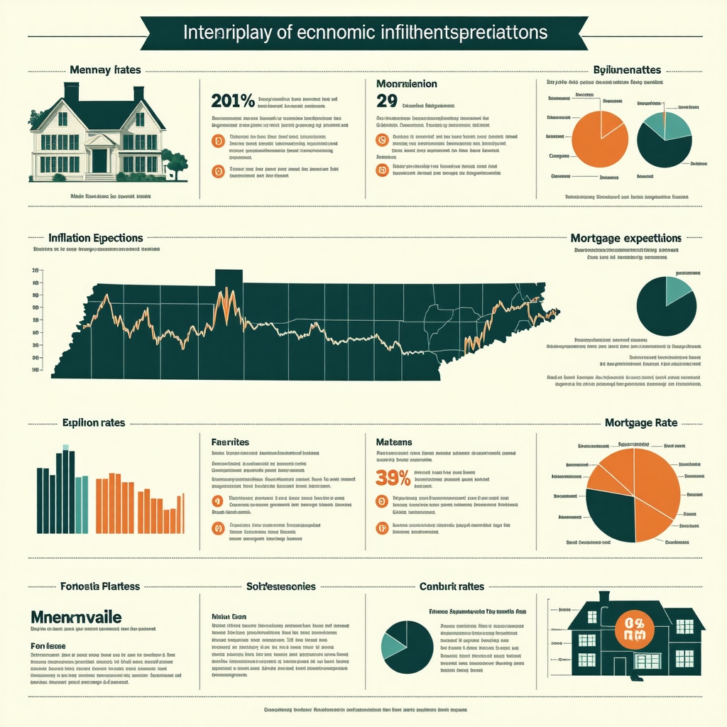 Infographic displaying economic indicators and their influence on Tennessee 30 year mortgage rates