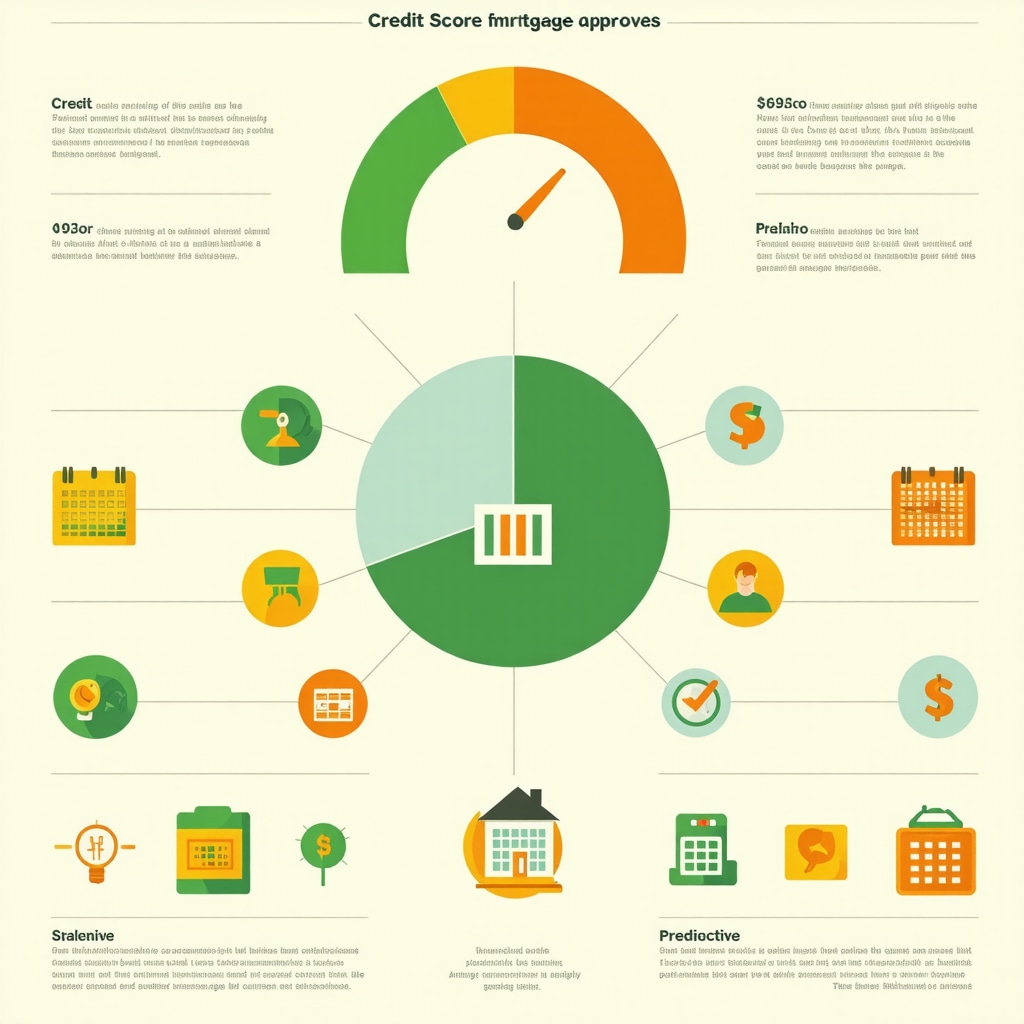 Infographic illustrating credit score factors, timing strategies, and predictive analytics for mortgage approval in Tennessee