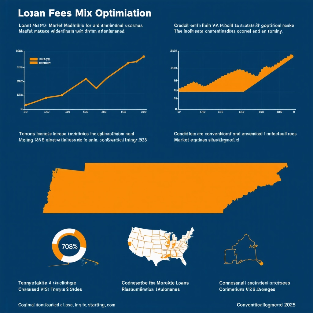 Infographic showing detailed comparison of Tennessee VA and conventional loan fees, credit mix factors, and market timing insights in 2025