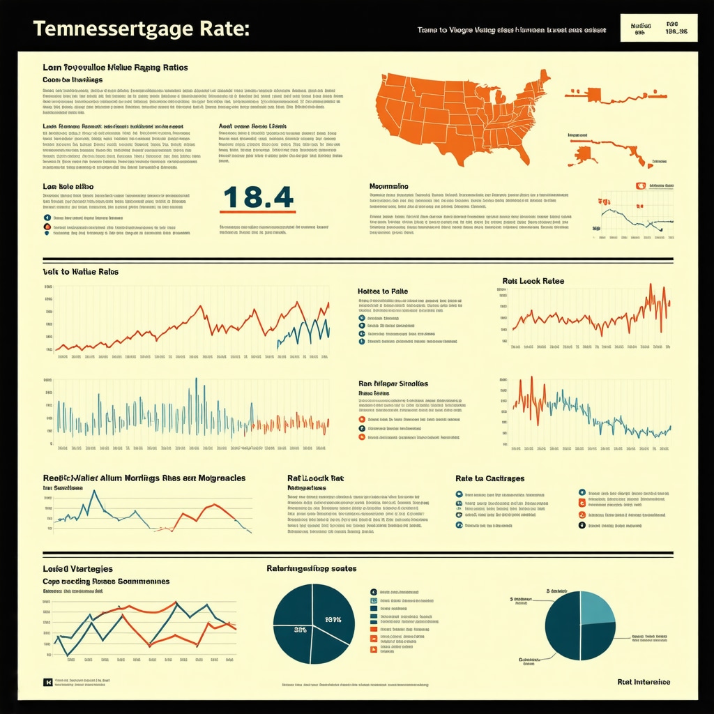 Infographic illustrating economic indicators, LTV ratios, and rate lock strategies influencing Tennessee mortgage rates