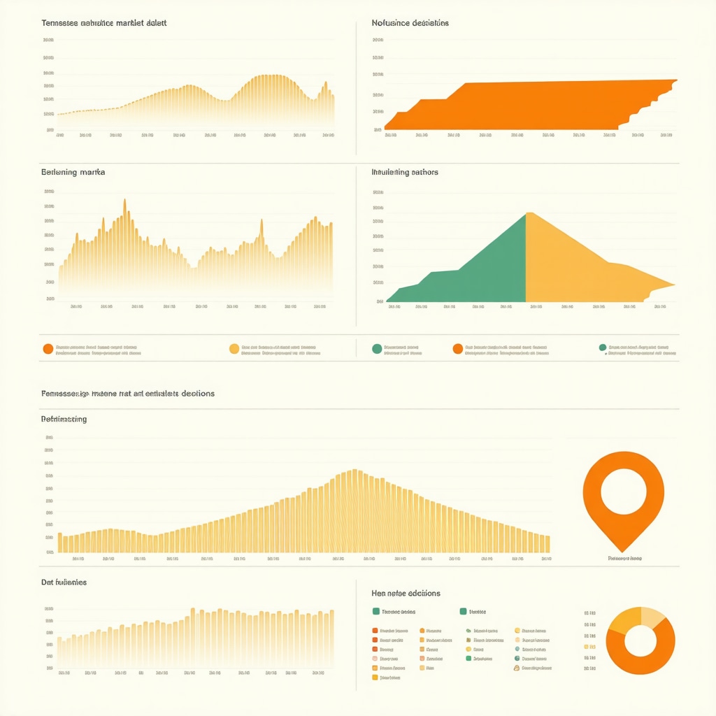 Infographic combining economic indicators and Tennessee housing data for refinance rate timing