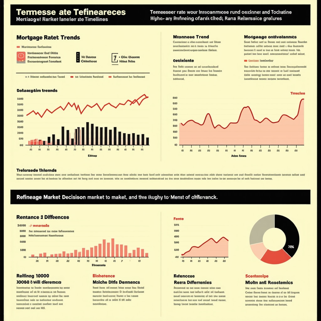 Infographic illustrating economic indicators and mortgage refinancing timing in Tennessee