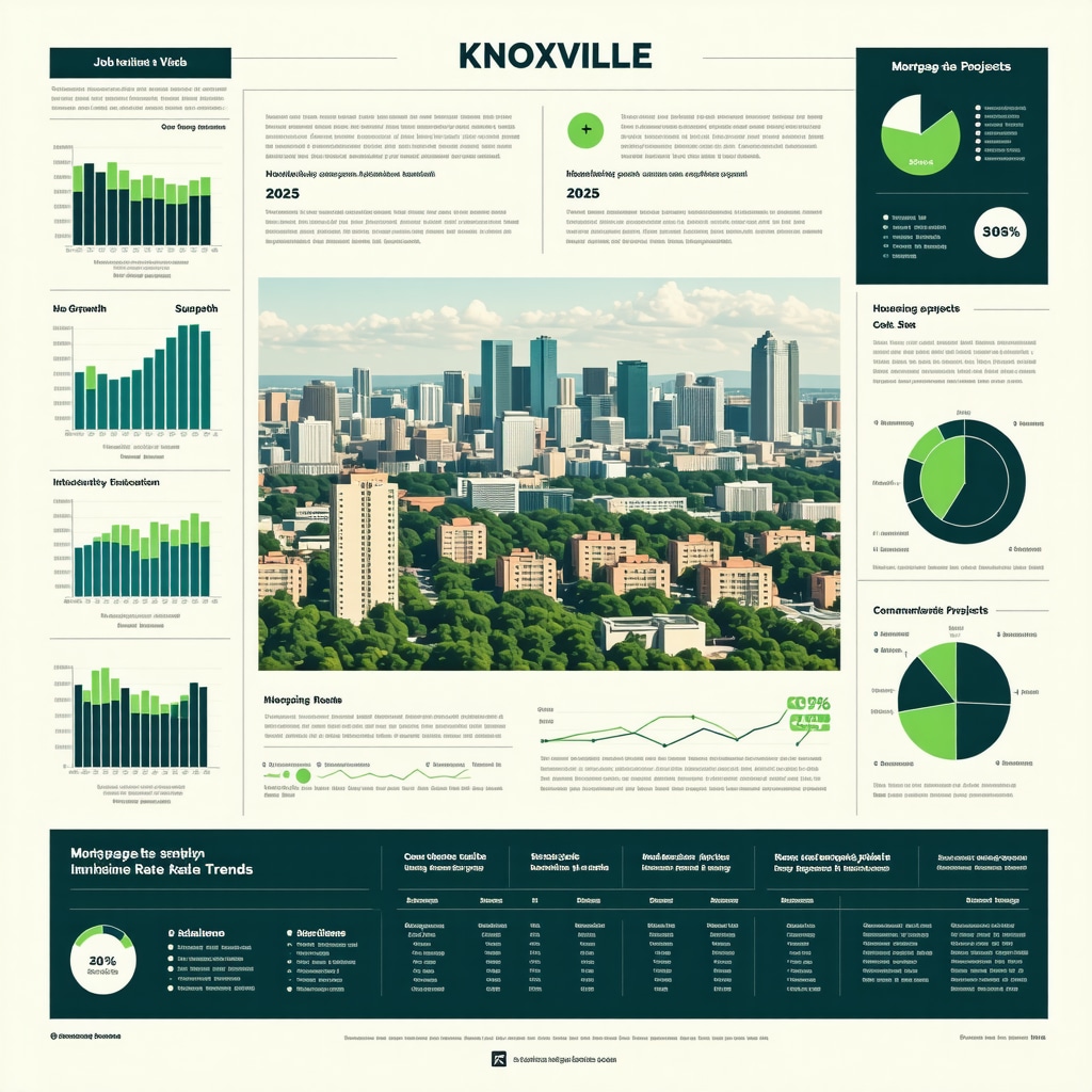 Infographic showing Knoxville's local economic indicators influencing mortgage rates in 2025
