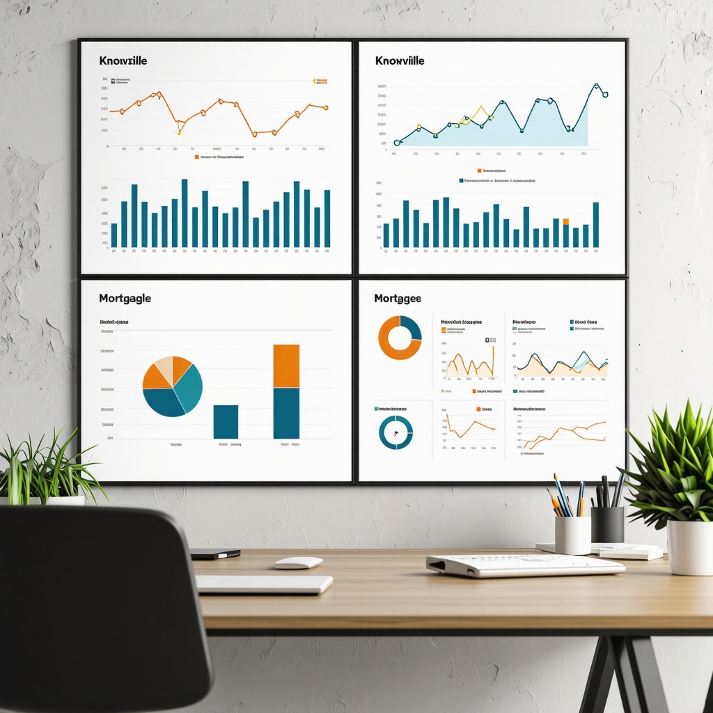Data analytics dashboard displaying Knoxville mortgage rates and economic indicators