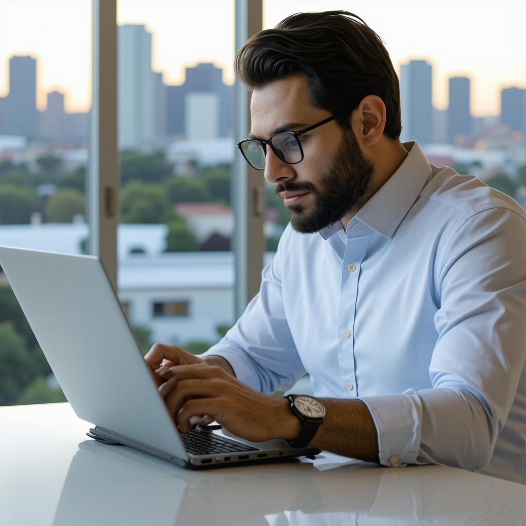 Mortgage broker analyzing data with AI tools and Memphis skyline behind