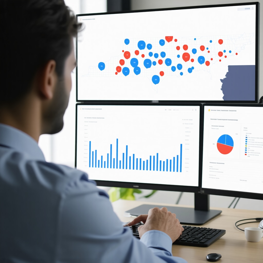 Mortgage expert reviewing charts with Tennessee map in background