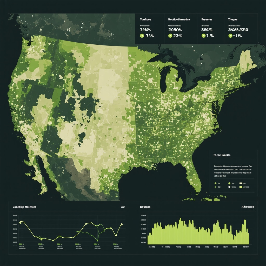 Digital dashboard showing mortgage rate predictions and economic indicators for Tennessee