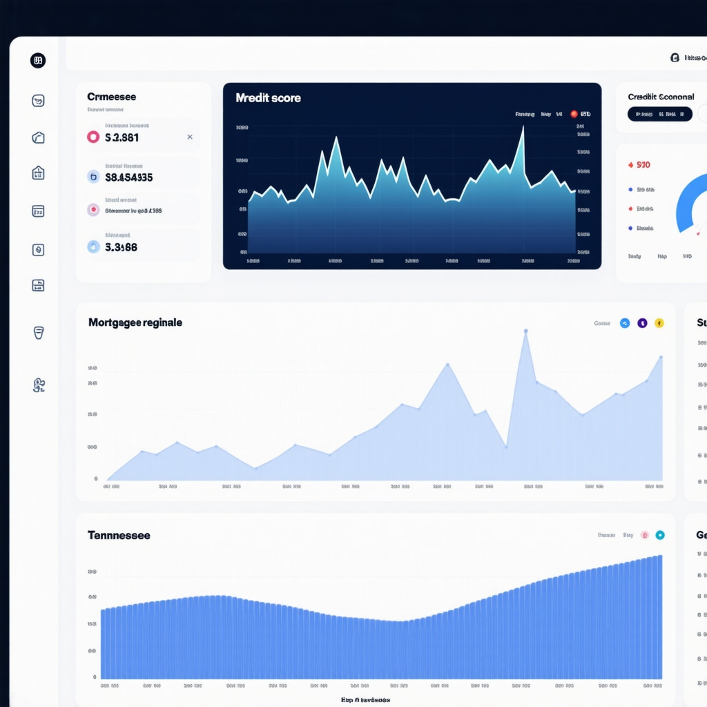 Dashboard showing predictive mortgage rates, credit scores, and Tennessee economic indicators