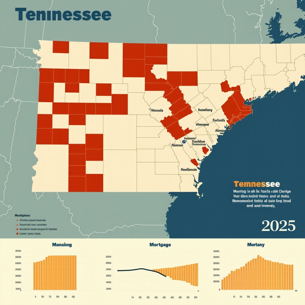 Infographic of Tennessee economic data and mortgage rate trends for 2025