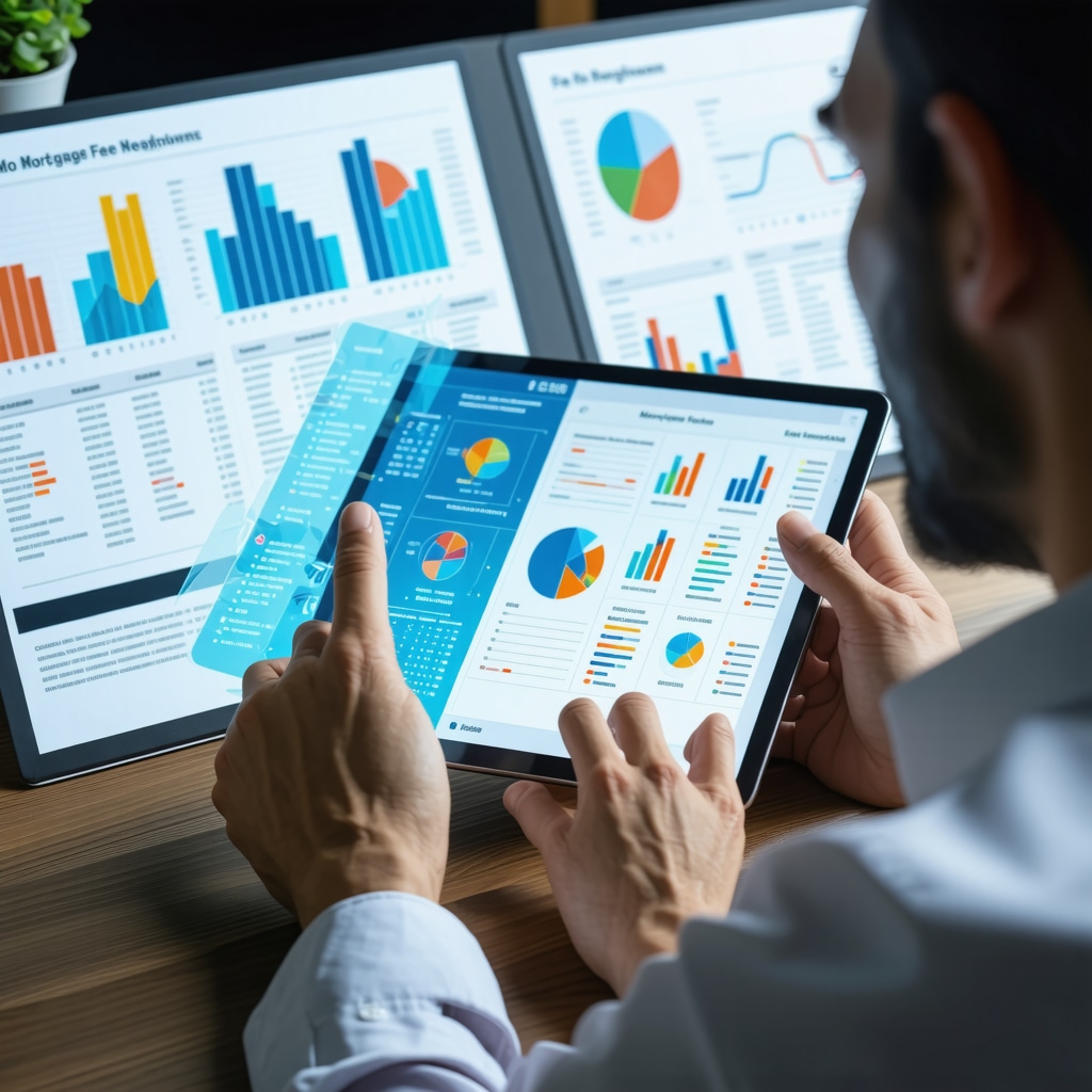 Tennessee homebuyer analyzing mortgage broker fees using advanced digital tools