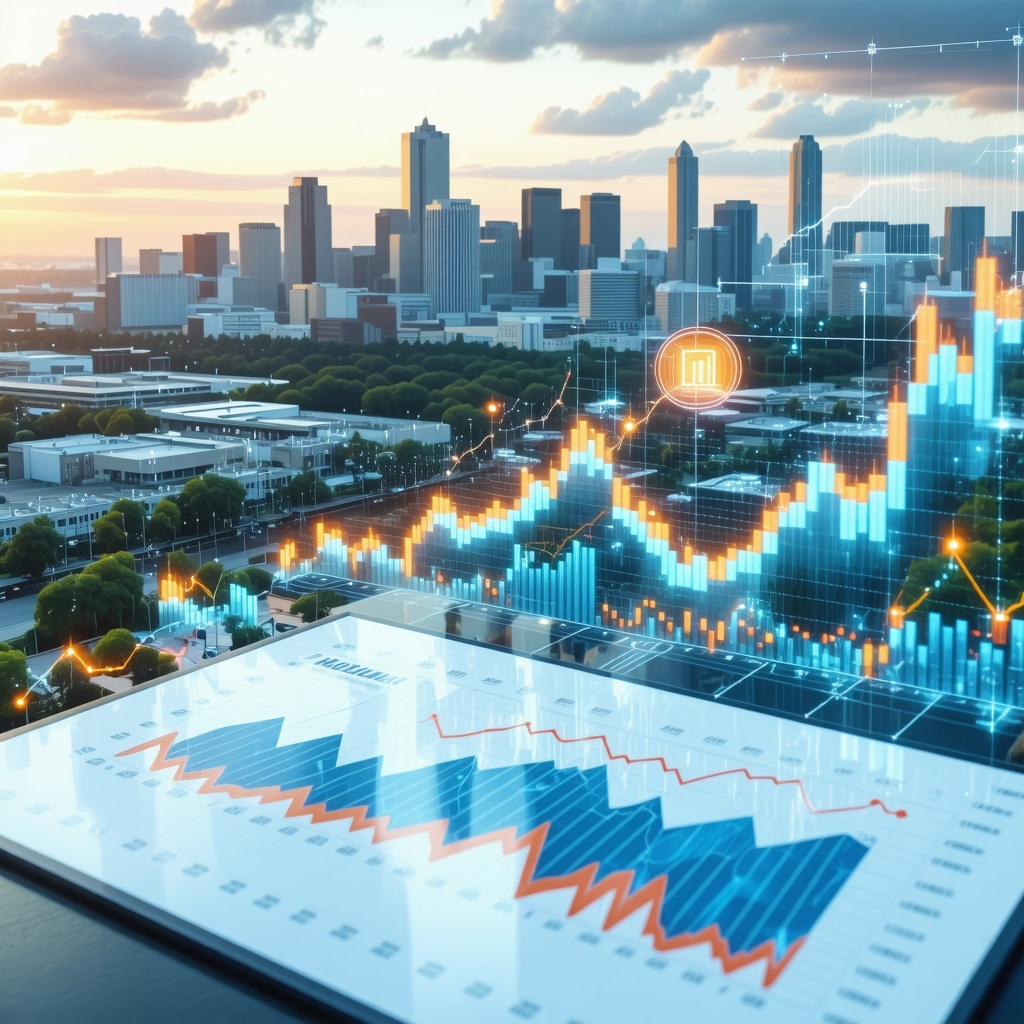 Digital interface displaying AI mortgage analytics with Memphis cityscape background