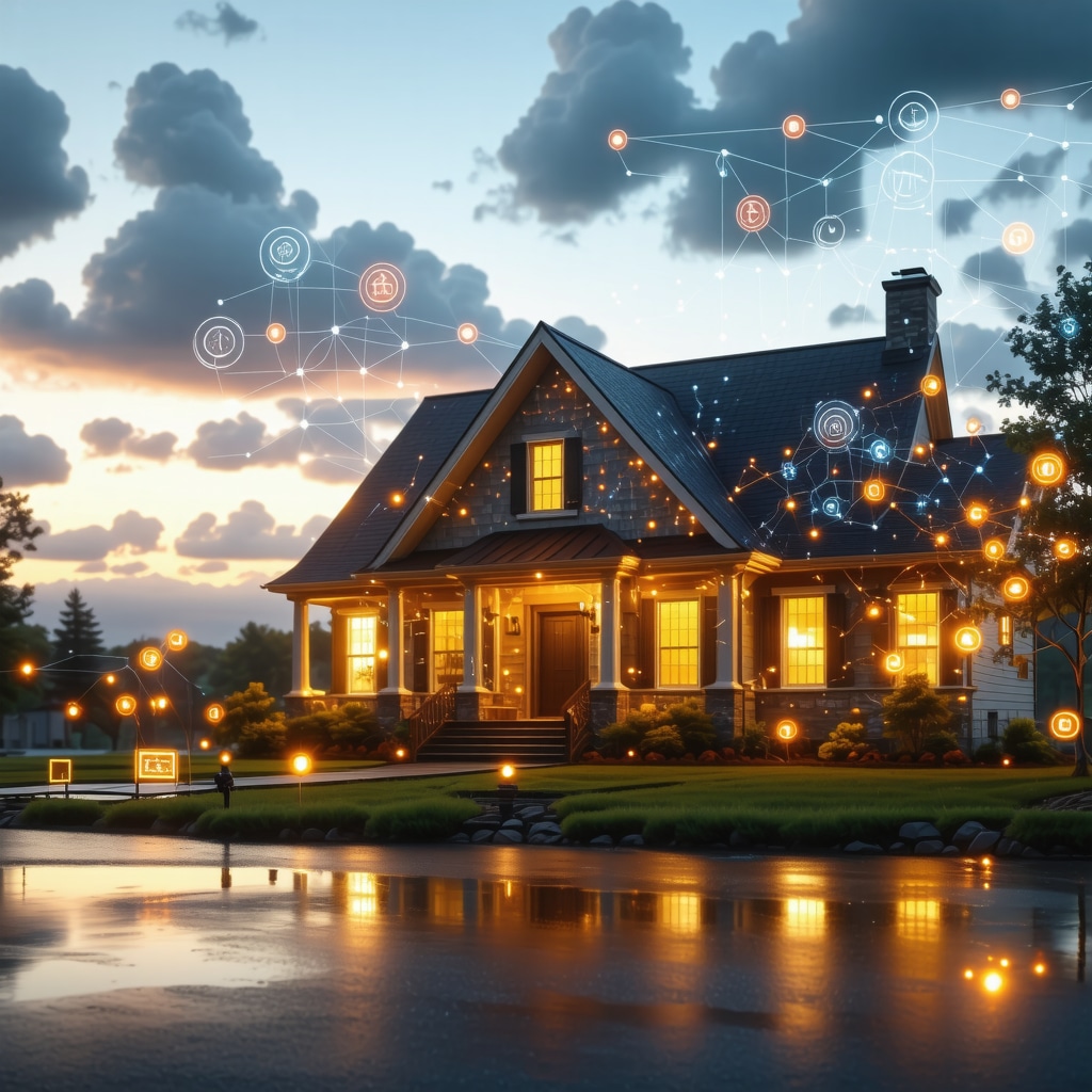 Futuristic interface combining AI and blockchain technology with Tennessee home mortgage data visuals