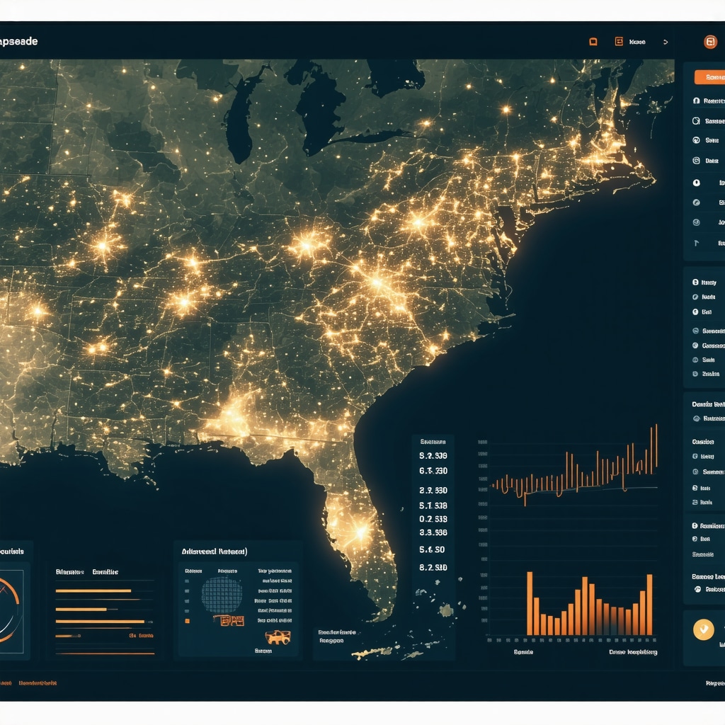 Digital dashboard displaying mortgage trends, economic data, and AI analytics relevant to Tennessee