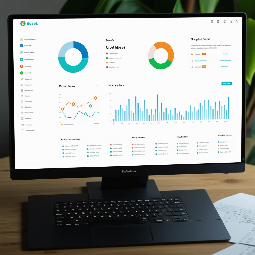 Digital dashboard showing credit score trends and mortgage rate predictions for Tennessee homebuyers