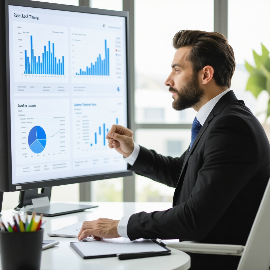 Financial advisor discussing advanced mortgage strategies with a Tennessee homebuyer using charts and data