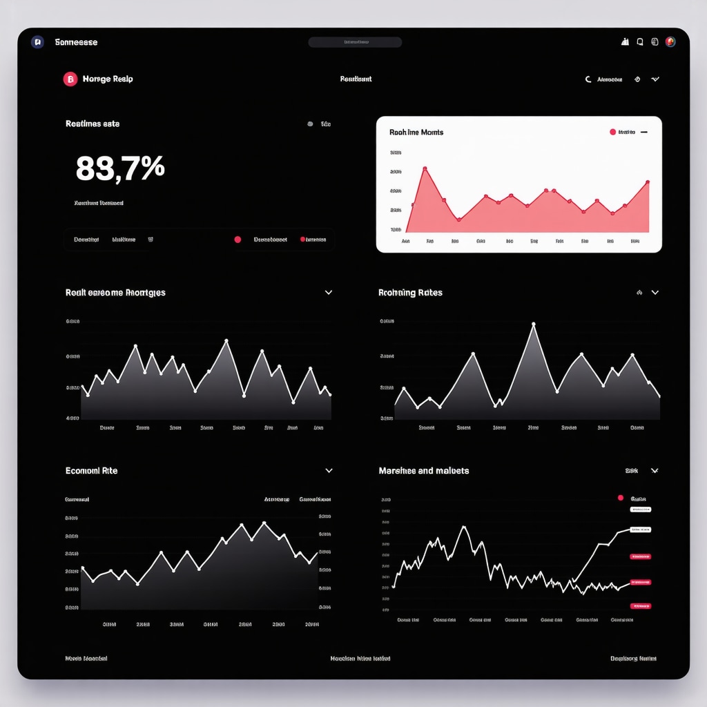 Digital dashboard with graphs and charts illustrating Tennessee mortgage rate trends and economic data