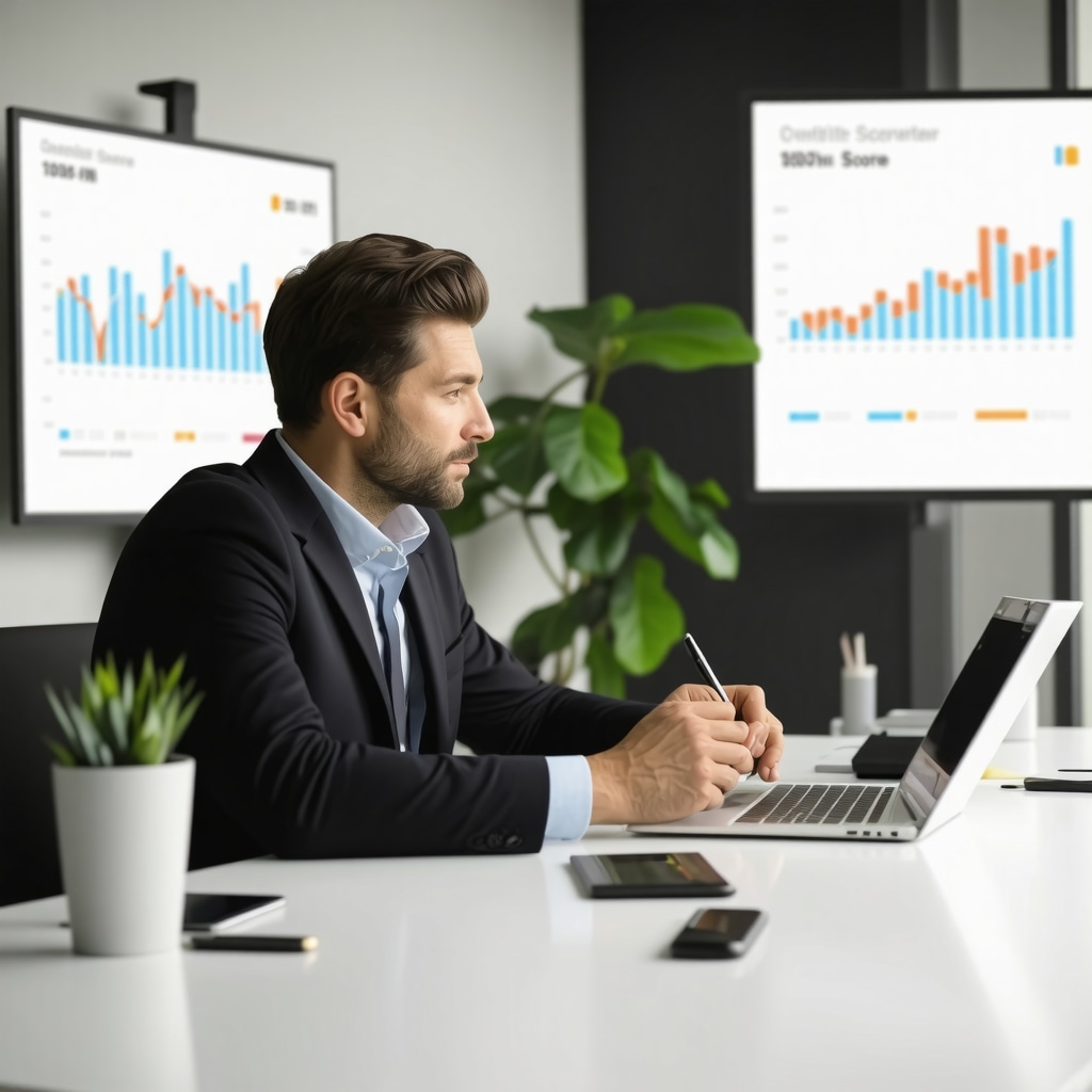 Homebuyer and mortgage expert analyzing credit scores and interest rate trends in Tennessee