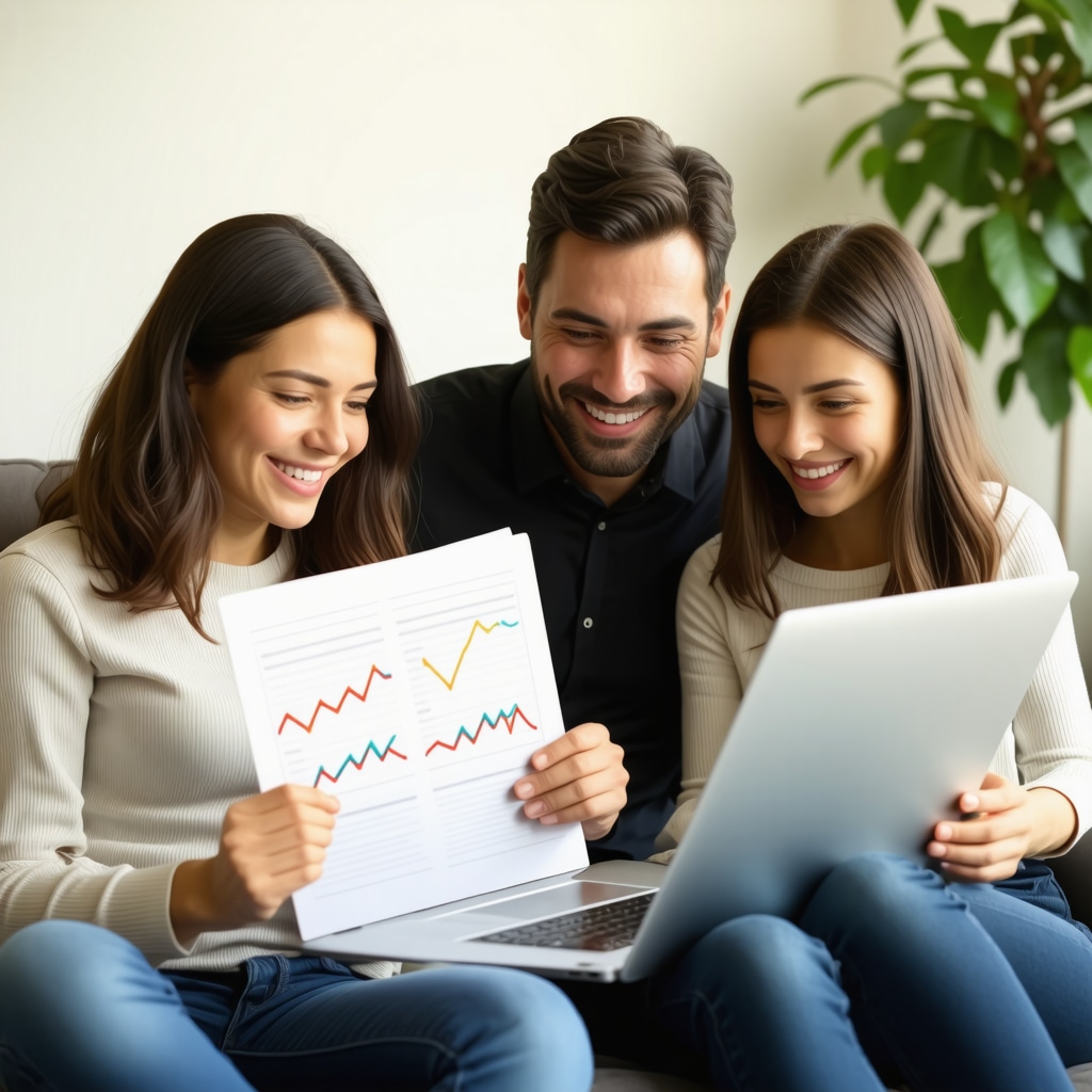 Tennessee family reviewing mortgage refinancing options with laptop and documents at home