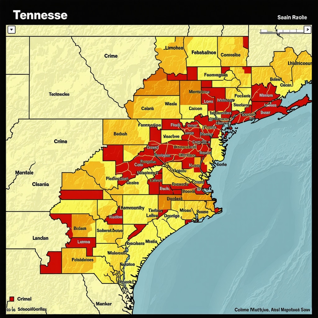 Mortgage broker analyzing Tennessee housing market geo-spatial data on digital dashboard