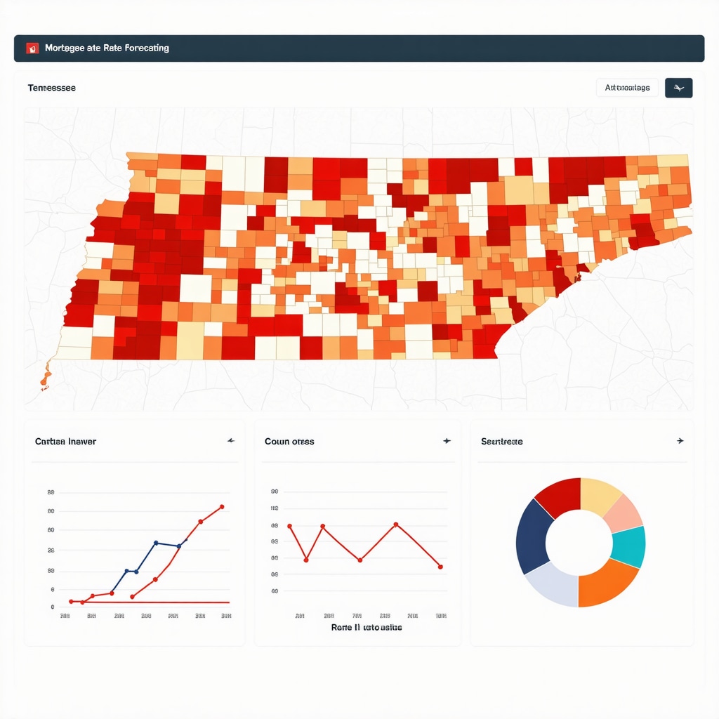 Data visualization dashboard combining geospatial maps and behavioral analytics for Tennessee mortgage rates