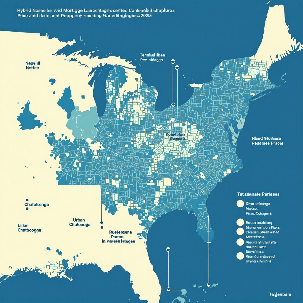 Infographic showing hybrid loan phases and Tennessee cities for investment mortgages