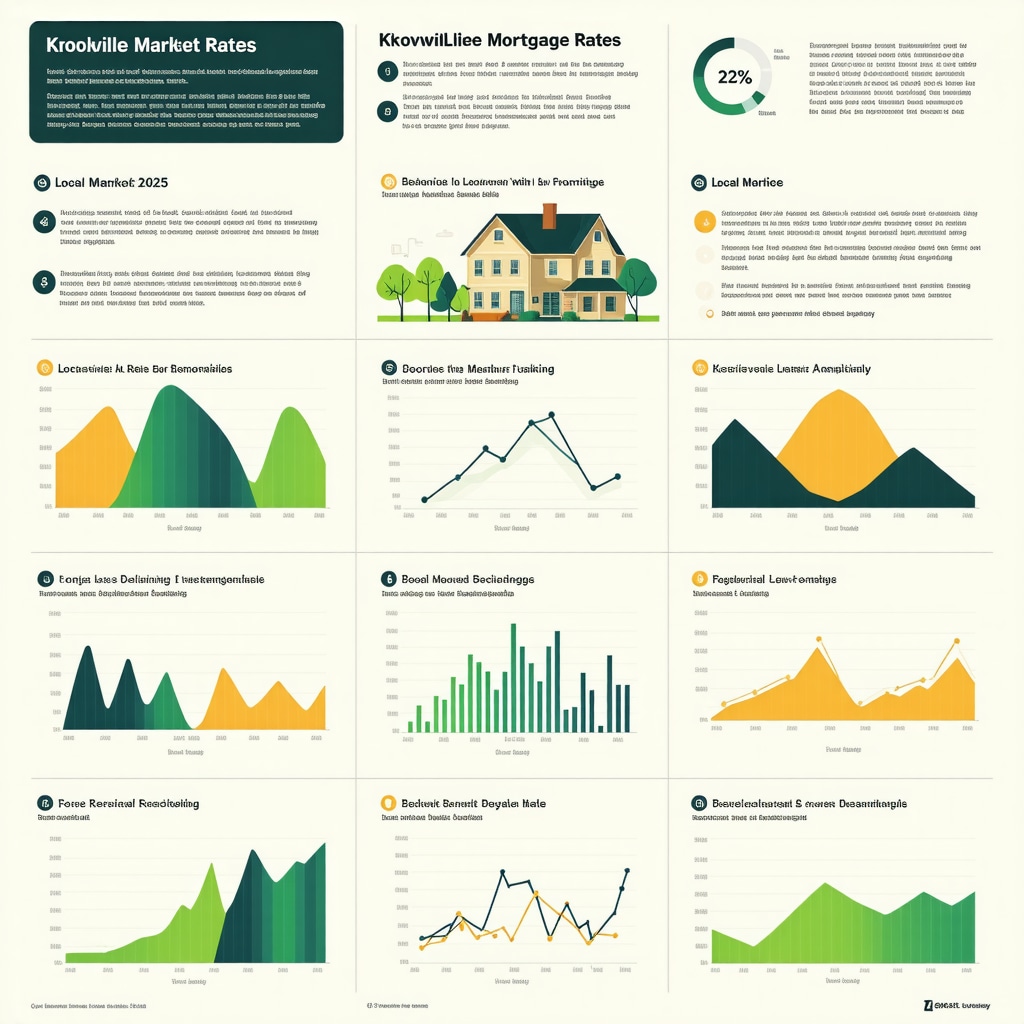 Infographic depicting machine learning, behavioral economics, and local data integration for Knoxville mortgage rate forecasting in 2025
