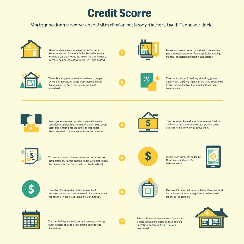 Timeline infographic illustrating strategic credit improvements and mortgage rate locking for Tennessee homebuyers