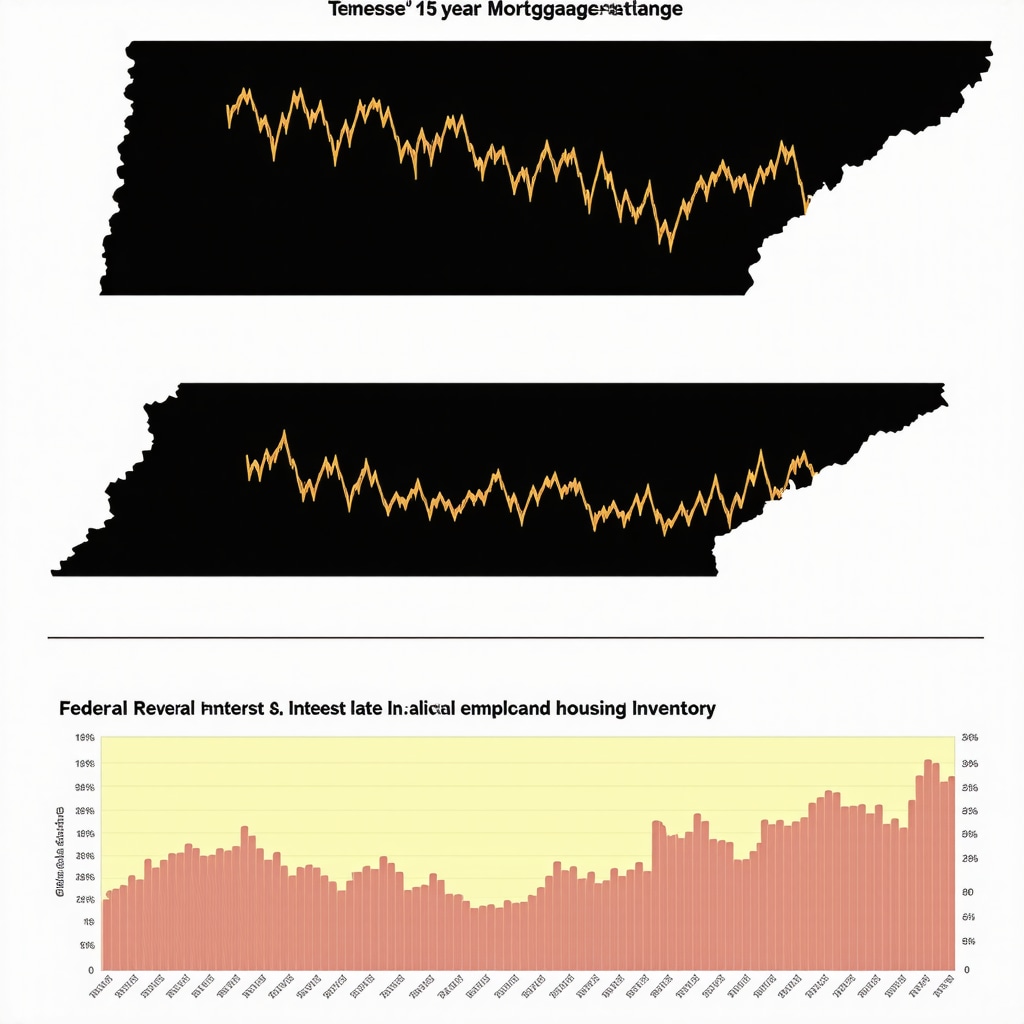 Graph showing Tennessee 15-year mortgage rates alongside Federal Reserve policy changes and local economic indicators