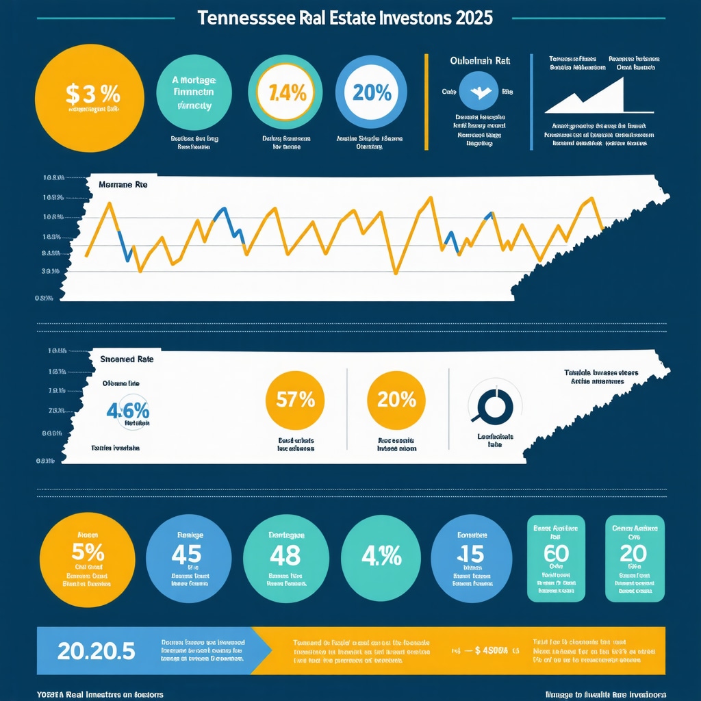 Infographic depicting Tennessee economic indicators and advanced mortgage financing options for 2025 real estate investment
