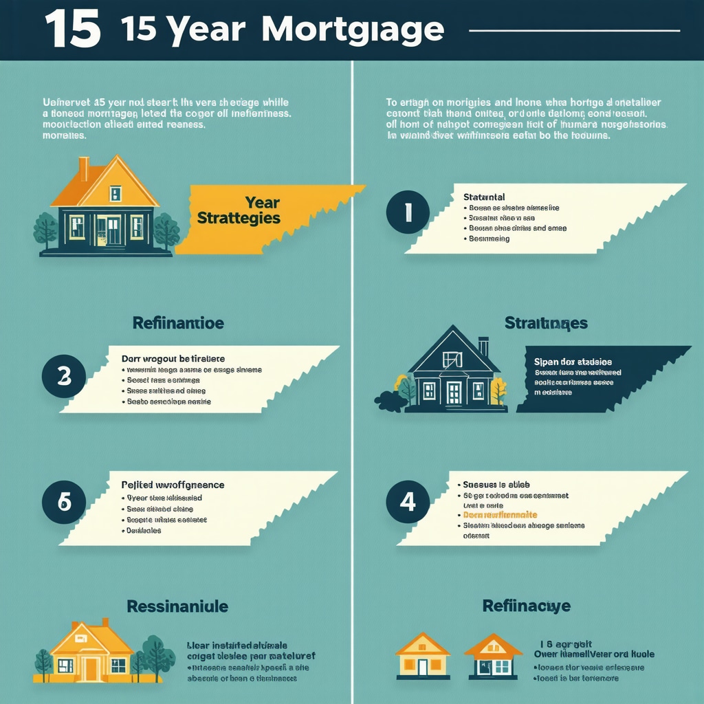 Infographic showing 15 year mortgage strategies, refinancing options, and regional insights in Tennessee