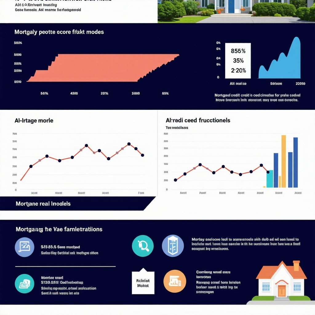 Infographic showing credit score fluctuations, AI credit risk models, and mortgage rate variations in Tennessee's housing market