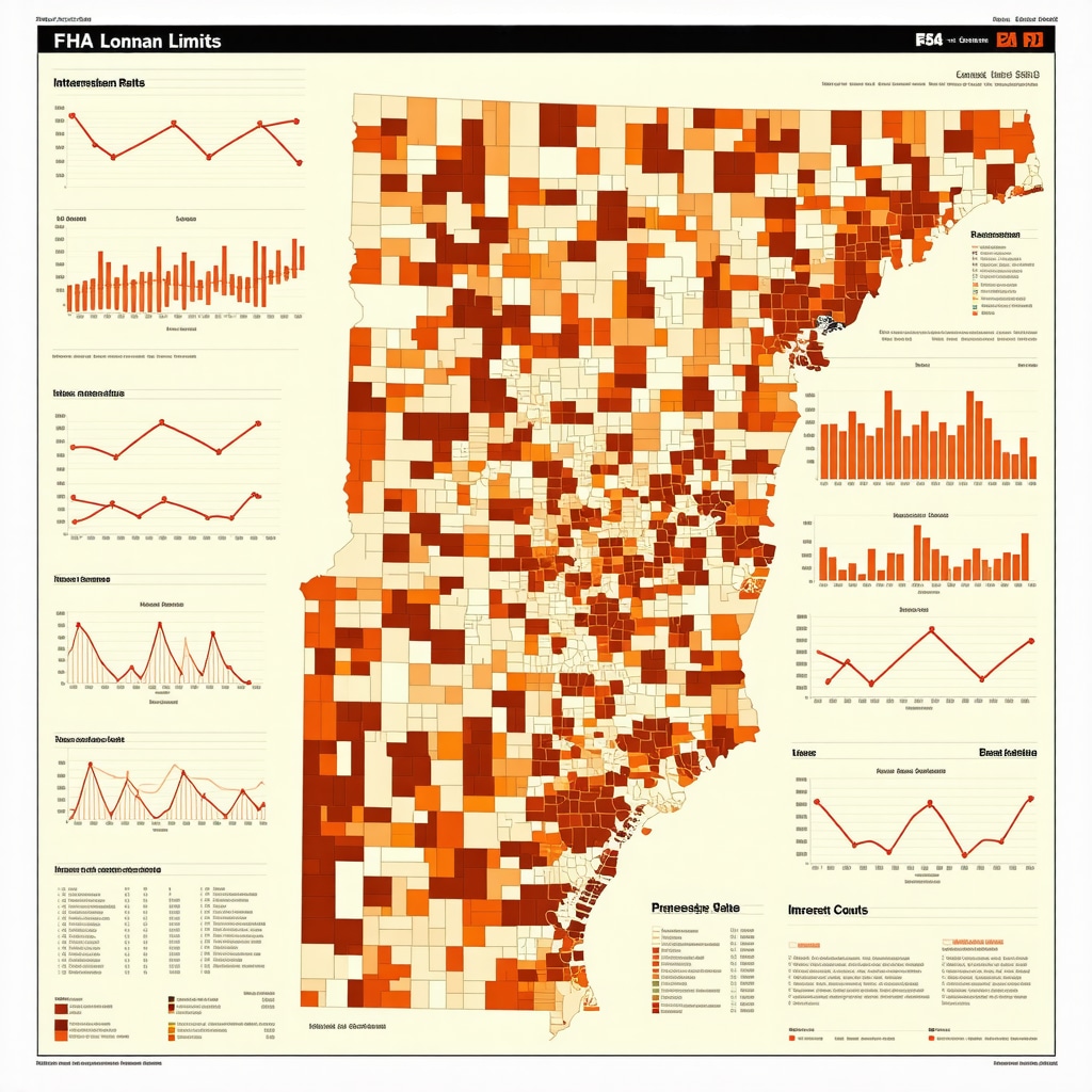 Infographic showing FHA loan limits by Tennessee counties alongside market timing and interest rate graphs