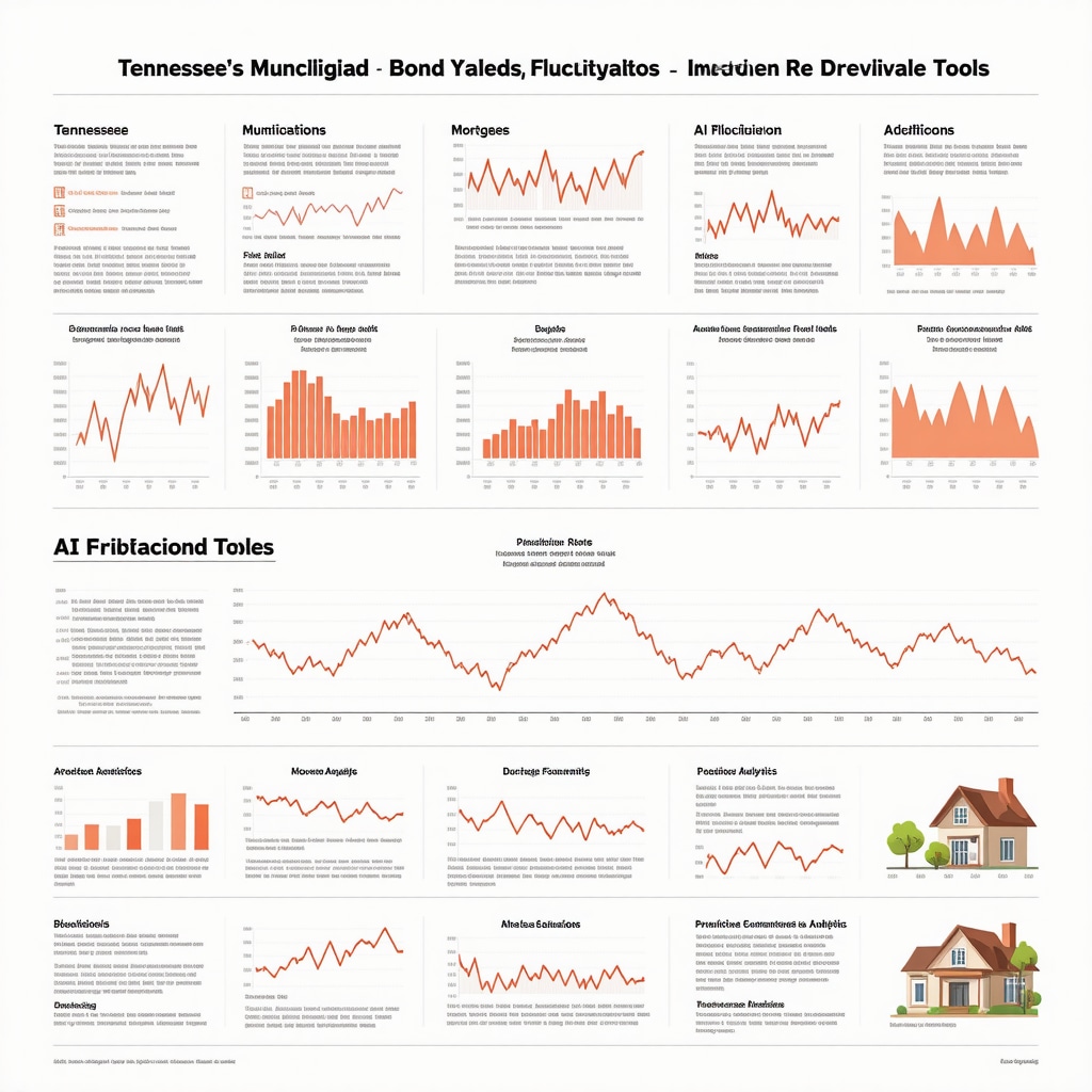 Infographic depicting Tennessee municipal bond market influence on mortgage rates alongside AI and behavioral economics applications