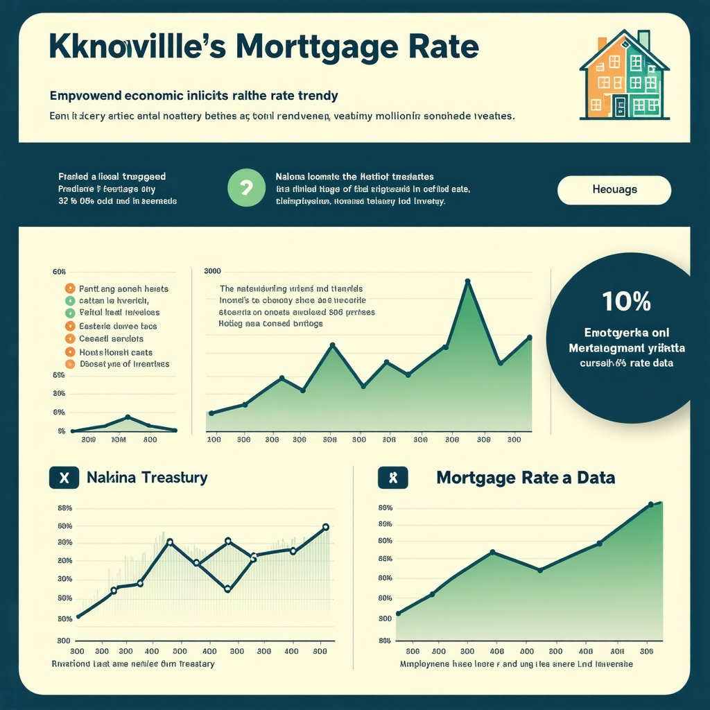 Infographic showing the correlation between Knoxville economic indicators and mortgage rate trends