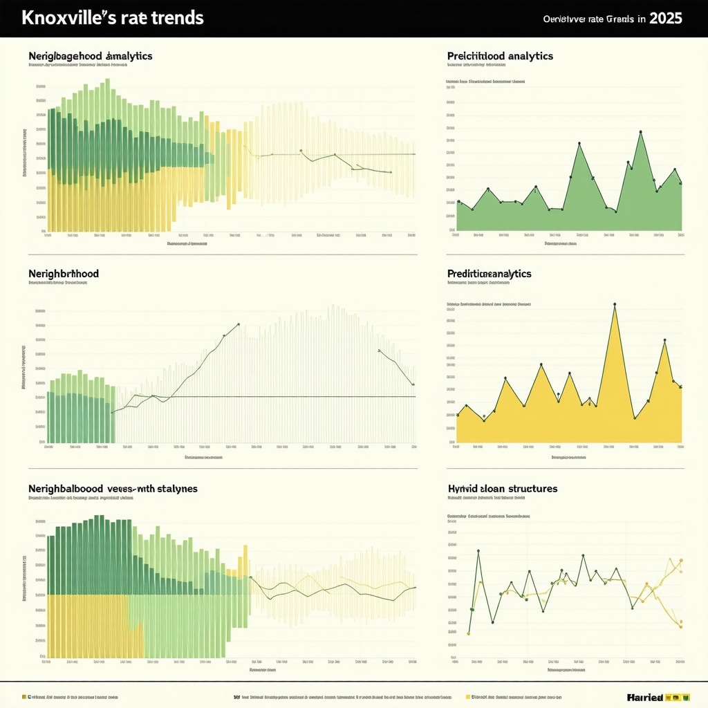 Infographic showing Knoxville mortgage rate trends, predictive analytics, and hybrid loan options for 2025