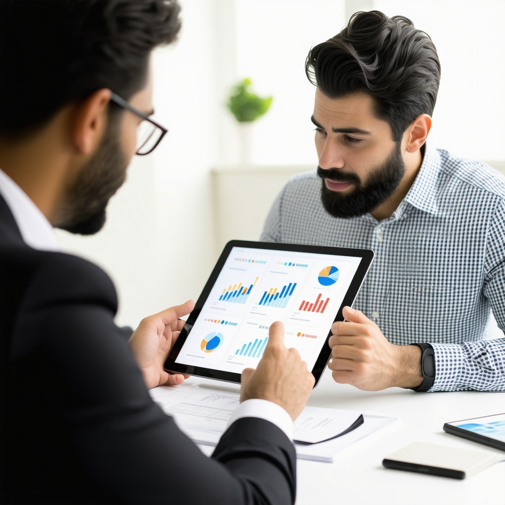 Mortgage advisor consulting Tennessee homebuyers with digital mortgage rate charts